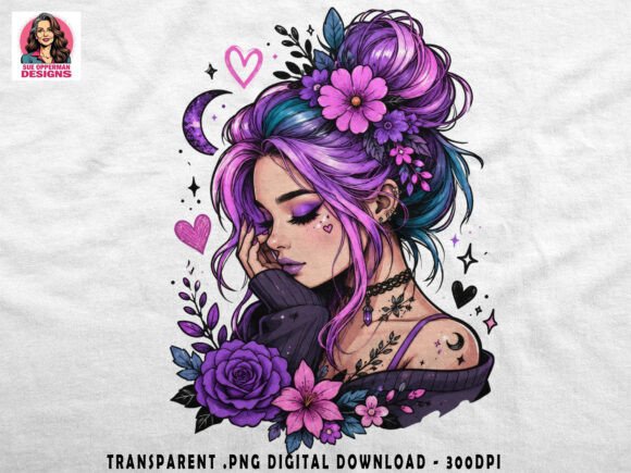 Download Purple Goth Beauty | Floral PNG - Purple Collection