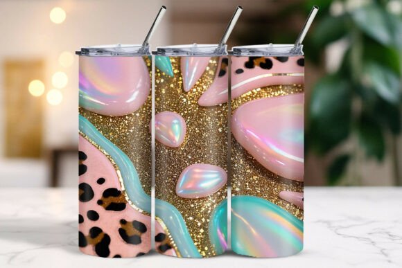 Download Leopard Glitter Abstract Pattern Tumbler Wrap - Abstract Collection