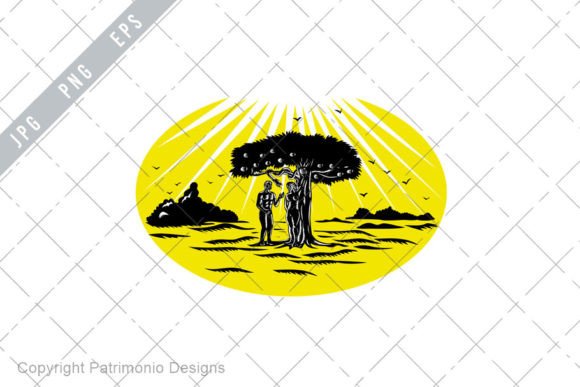 Download Adam and Eve Serpent Tree Woodcut EPS - Tree Collection