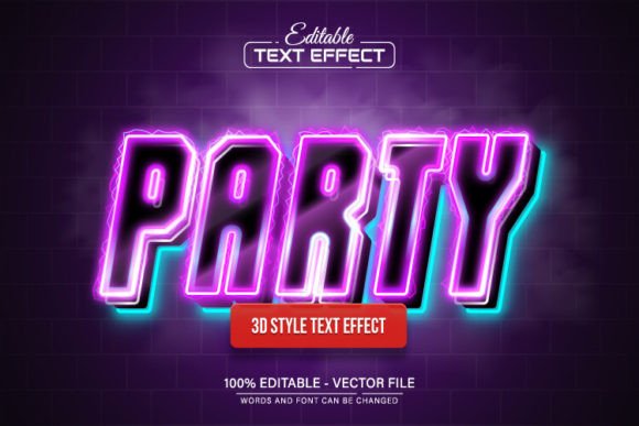 Download Party Purple Neon 3d Text Effect - Purple Collection