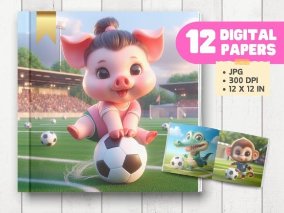 Download Baby Animals Playing Football Soccer 3 - Animal Collection