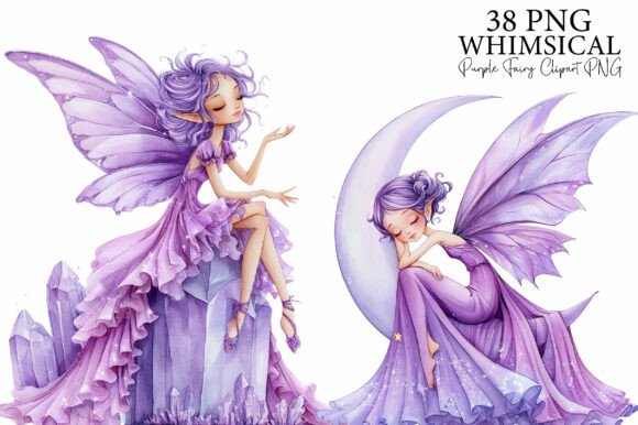 Download Purple Fairy Clipart Bundle PNG - Purple Collection